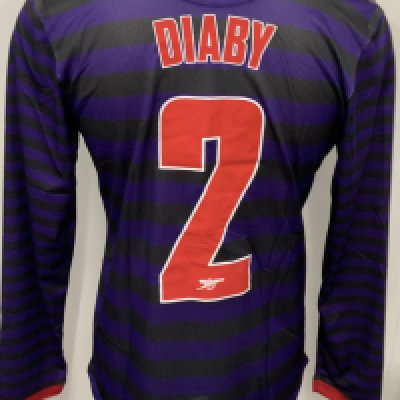 Arsenal 2012 - 2013 Away Match Prepared Football Shirt: Purple long sleeve Nike shirt with Diaby 2 to rear. No sleeve badging. 