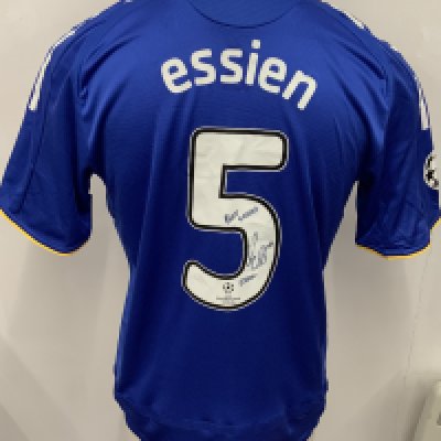 Chelsea 2008 - 2009 Match Issued Football Shirt: Blue short sleeve shirt. Number 41 Essien. Champions League semi final v Liverpool 