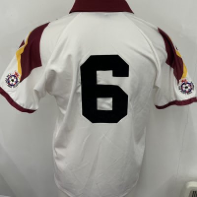 Northampton 1995 - 1996 Match Worn Football Shirt: White short sleeve shirt. Number 6 with Football League badging. 