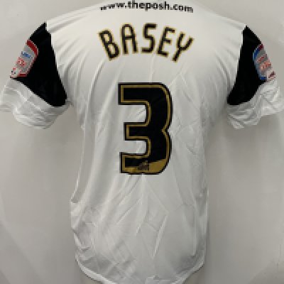 Peterborough United 2011 - 2012 Match Worn Football Shirt: White short sleeve Energy Park sponsored shirt with NPower Football League badging to arms. Number 3 Basey to rear. 
