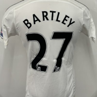 Swansea City 2014 - 2015 Match Worn Football Shirt: White short sleeve shirt. Number 27 Bartley. Premier League badging. 