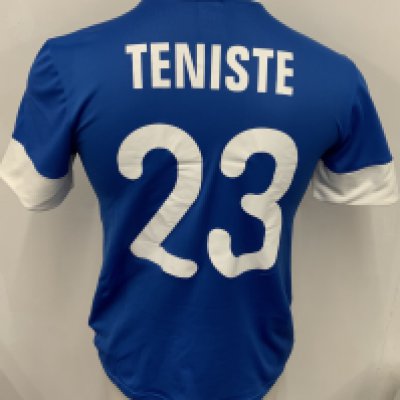 Estonia 2012 Match Worn Football Shirt: Blue short sleeve shirt. Number 23 Teniste. Worn  v Poland on 15 August 2012.