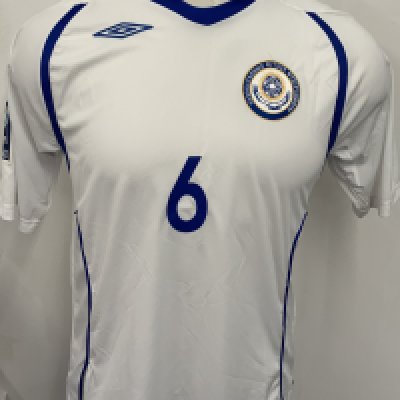 Kazakhstan 2008 Match Worn Football Shirt: White short sleeve shirt. Number 6. Worn by Skorykh in World Cup qualifier v Croatia on 6 September 2008.