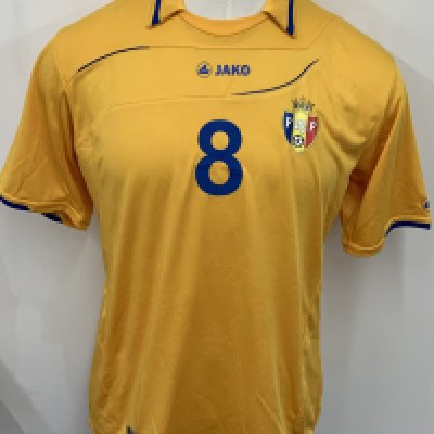 Moldova 2012 Match Worn Football Shirt: Yellow short sleeve shirt. Number 8. Worn during friendly v El Salvador on 26 May 2012.