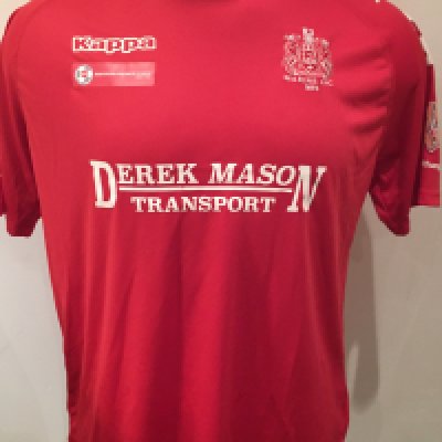 Marine 2020 - 2021 Home Football Shirt: Red short sleeve Kappa shirt. Supplied prior to FA Cup tie v Tottenham on 10 January 2021 and swapped with Tottenham official. 