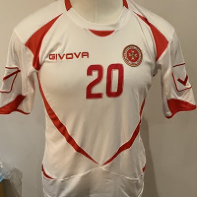 Malta Match Issued Football Shirt: White short sleeve shirt with number 20 to rear. 