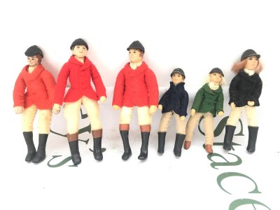 3 Vintage Julip Huntsman And 3 Rider Figures.