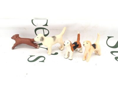 3  Vintage Julip Fox Hounds and a Vintage Fox.