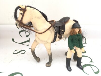A Original Vintage Julip Trotting Horse Dappled GreyWith Black Mane. Includes Rider.