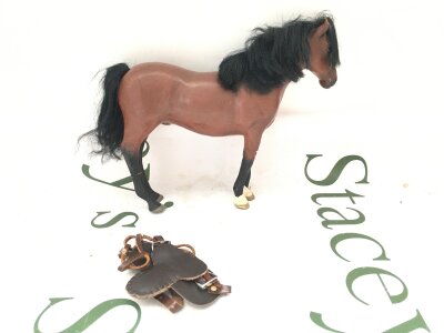 A Julip 1980s Throughbred, Hunter, Bay Colour With Black Mane. With Tack.