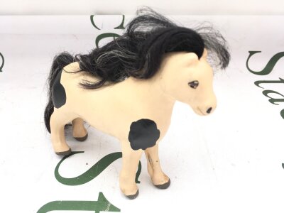 An Original Julip Shetland Pony, Pinebald In Colour With Black Mane.