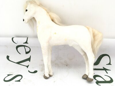 A 1970s Julip Arab Stallion, Grey With White Main, wear To Legs And Glue in Mane.