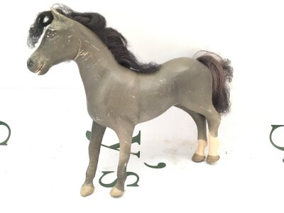 A Julip Arab Stallion Dark Grey With Grey Mane, Blaze With 2 Socks.