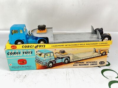 a Boxed Corgi Carrimore Detachable Axle Machinery Carrier 1131. Box is Worn.