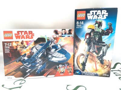 2 Boxed And SealedLego Star Wars Sets, General Grievous Combat Speeder And Boba Fett.