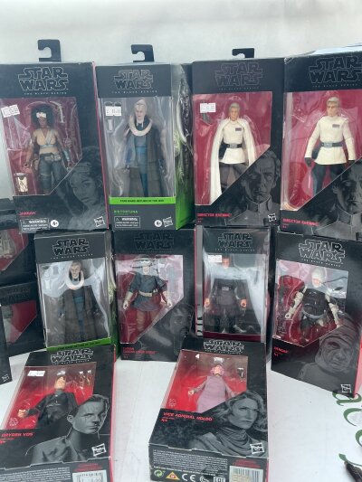 A Collection Of  Boxed Star Wars Black Series Figures And Titanium Ships.