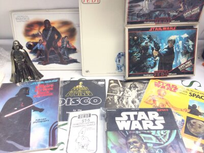 An Assortment Of Various Vintage Star Wars Collectables.Including Records Jigsaws Etc.