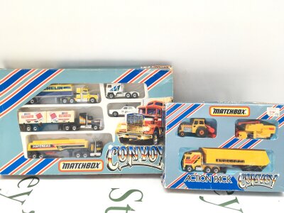 2 X Boxed Matchbox Convoy Sets G-4 (Worn Box) And Action Pack CY205. No Reserve.
