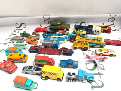 A Tin Containing Playworn Diecast. No Reserve.