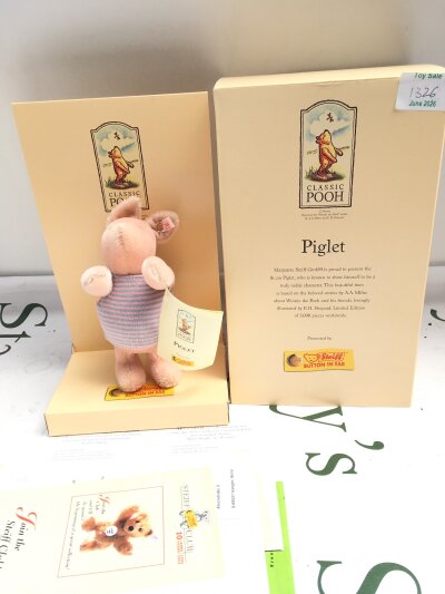 A Boxed Steiff Classic Pooh Piglet, No Reserve.