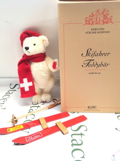 A Boxed Steiff The Skier Teddy Bear Exclusive To Switzerland. No Reserve.