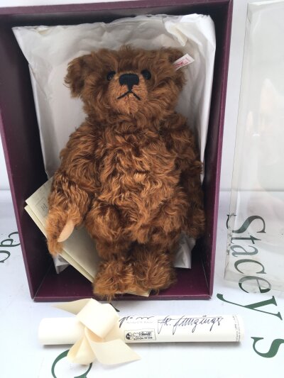A Boxed Steiff Hamleys Jeremy Teddy Bear.