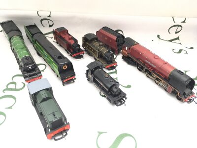 7 Loose Hornby 00 Gauge Locomotives Including Duchess Of Sutherland And The Flying Scotsman.