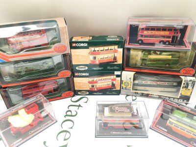 3 Boxes Containing Boxed Exclusive First Editions, Corgi Buses And Lorrys. (3). No Reserve.