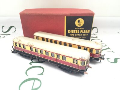A Boxed 00 Gauge Trix Diesel Flier Two-Coach Unit.