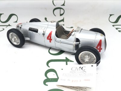 A CMC 1/18 Scale Of The Auto Union Type C 1936 Has Bonnet To Reveal Fully Detailed Engine. No Reserve.