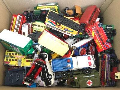 A Box Containing A Large Collection Of Diecast. Including Matchbox, corgi Etc. No Reserve.