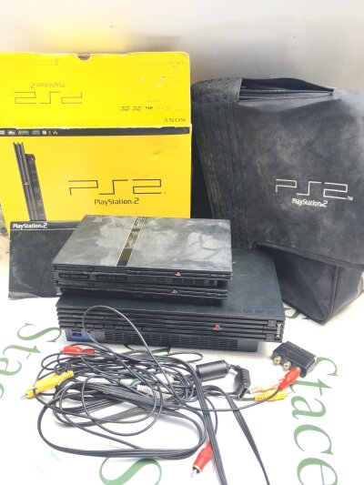 3 x Sony Playstation 2 Consoles With Bag And Box. No Reserve.