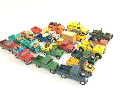 A Collection Of Playworn Diecast Mainly Land-Rovers, Including Dinky And Corgi. No Reserve.