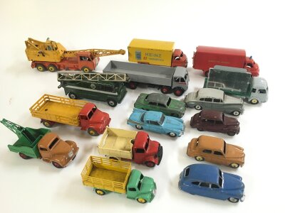 A Collection Of Playworn Dinky Toys Including A Heinz Big Bedford (Tin)