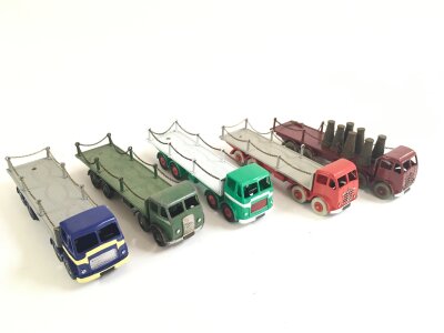 5 X Dinky Leyland Octopus With Chains, 1 A/F, 3 Repainted.