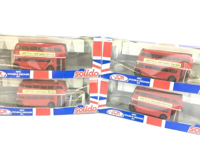 8 X Boxed Solido AEC Double Decker Buses 1/50 Scale.