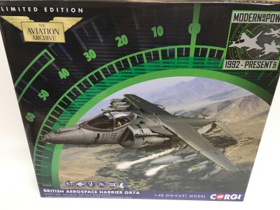 A Boxed Corgi Aviation Archive British Harrier 1/48 Scale #AA29301