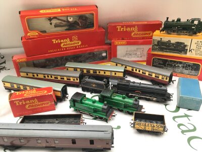 A Collection Of 00 Gauge Loco Coaches Wagons Etc. some Boxed.