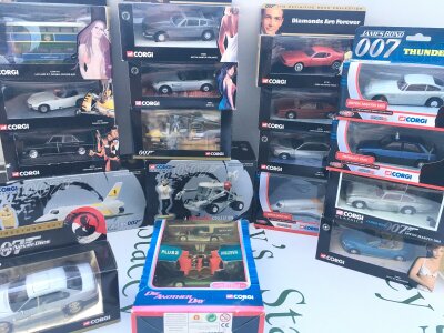 A Collection of Boxed Corgi James Bond Vehicles.