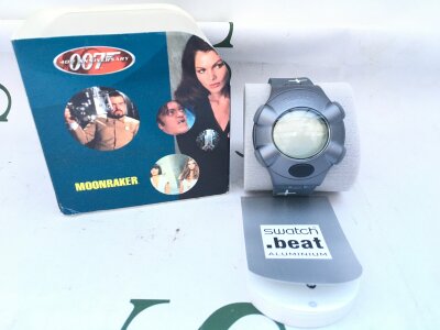 A Boxed Swatch Beat Watch. James Bond Moonraker
