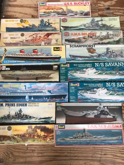 A Collection Of Model Kits All Ships Including Airfix And Revell. 2 are Sealed.