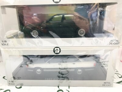 2 X Boxed Tripple 9 1/18 Scale Diecast Cars. A 1989 Audi 100 C3 And A 1994 Alfa Romeo 164 Q4. No Reserve.