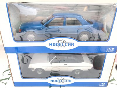 2 X Boxed Model Car Group 1/18 Scale Diecast Cars. A Mercedes-Benz W124 And A Ford Escort MK II R/S 2000.(2).