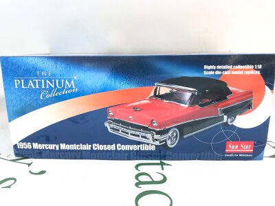 A Boxed Sun Star 1/18 Scale 1956 Mercury Montclair Closed Convertible.