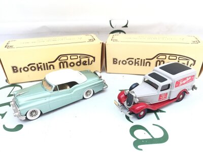 2 X Boxed 1/43 Scale Brooklin Models. A 1953 Buick Skylark Convertible #BRK 20 And A 1936 Dodge Van Burma Shave #BRK 16.