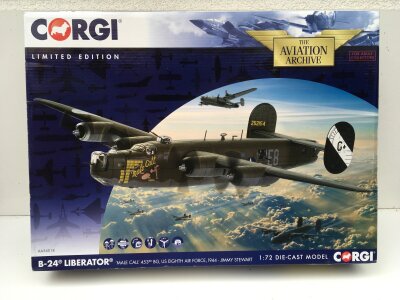 A Boxed Corgi Aviation Archive Diecast model of a B-24 Liberator .  Limited Edition  AA34018.  1:72 scale. No reserve.