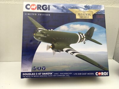 Boxed Corgi Aviation Archive model featuring a Douglas c47 Dakota. KWICHERBICHEN.  AA38208 limited edition 1:72 scale.  No reserve.