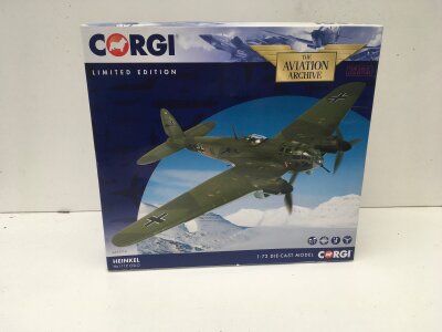 Boxed Corgi Aviation Archive diecast model featuring AA33714 Heinkel He111p Oslo.  Limited edition 1:72 scale.  No reserve