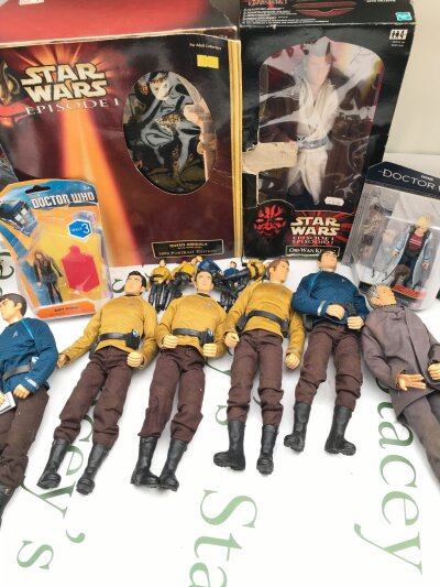 A Collection Of Star Trek 12 Inch Figures. 2 Boxed 12 inch Figures, A Star Trek Playset.Doctor Who, And Others. (2).