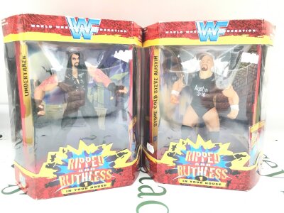 2 X Boxed WWF Ripped And Ruthless Figures. Stone Cold Austin And The Undertaker. No Reserve.